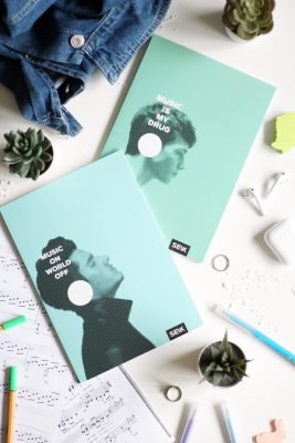 Bullet Journal / Točkovni dnevnik music on & music is (2 kosa)