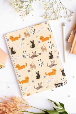 Bullet Journal / dnevnik s točkami in s spiralno vezavo - Kitties