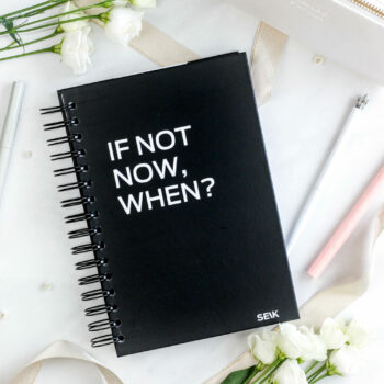 Bullet Journal / dnevnik s pikicami in trdno platnico - if not now, when