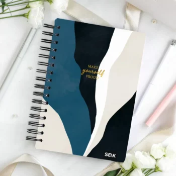 Bullet Journal / dnevnik s pikicami in trdno platnico - Blue, Black & White