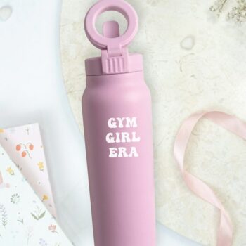 Termo steklenička za vodo 2-v-1 z magnetnim držalom za telefon - gym girl era