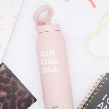 Termo steklenička za vodo 2-v-1 z magnetnim držalom za telefon - gym girl era