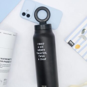 Termo steklenička za vodo 2-v-1 z magnetnim držalom za telefon – Dopust (700 ml)